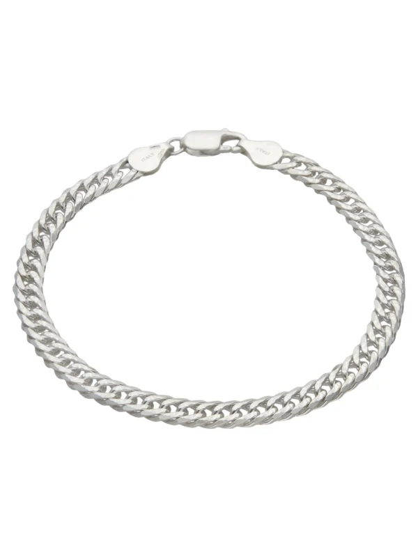 William May Sterling Silver 8.5" Double Curb Bracelet