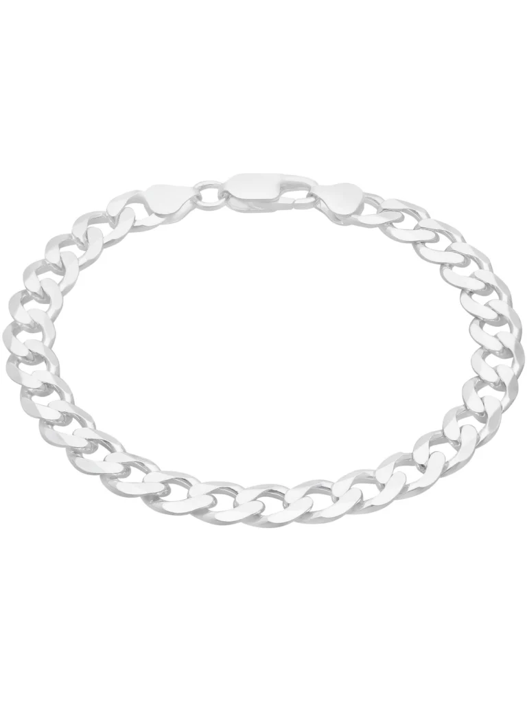 William May Sterling Silver 8.5" Gents Solid Curb Bracelet 16.7G