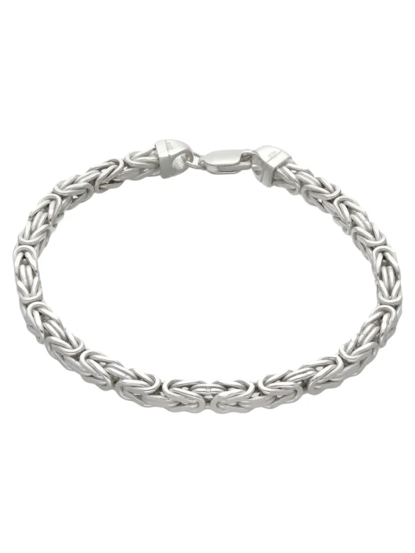 William May Sterling Silver 9" Square Byzantine Link Bracelet 33G
