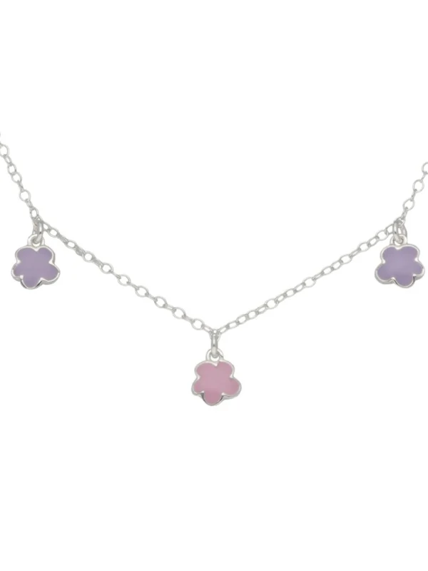 William May Sterling Silver & Enamel Childs 14" Flower Necklace