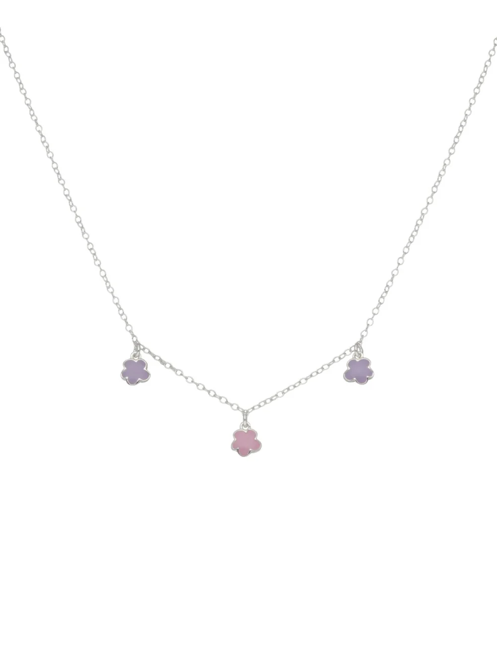 William May Sterling Silver & Enamel Childs 14" Flower Necklace, view 2
