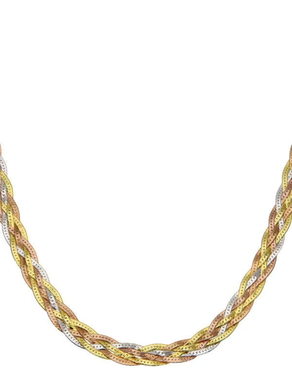 William May Sterling Silver & Gold Plated Woven Herringbone Necklace