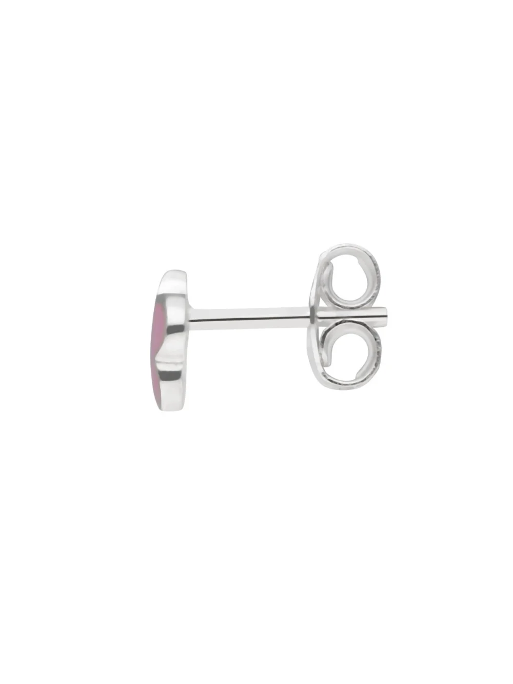 William May Sterling Silver & Pink Enamel Flower Stud Earrings, view 2