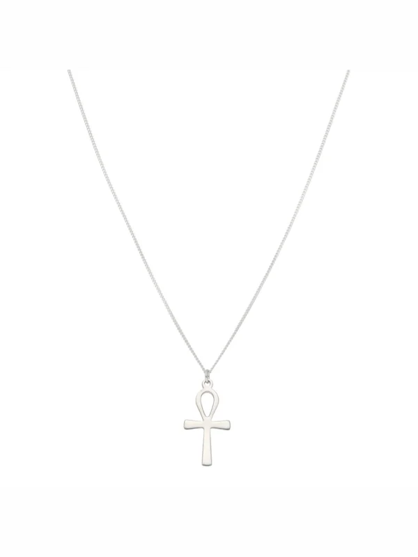William May Sterling Silver Ankh Cross & 18" Chain Necklace