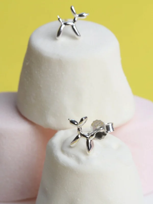 William May Sterling Silver Balloon Dog Stud Earrings