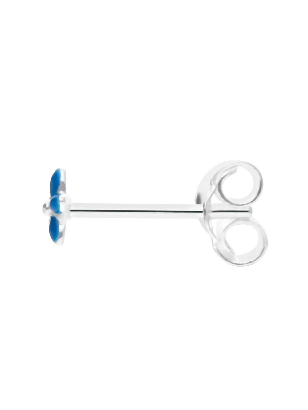 William May Sterling Silver Blue Enamel Flower Stud Earrings, view 2