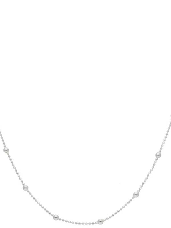 William May Sterling Silver Bobble Bead Station 16 Inch Necklace