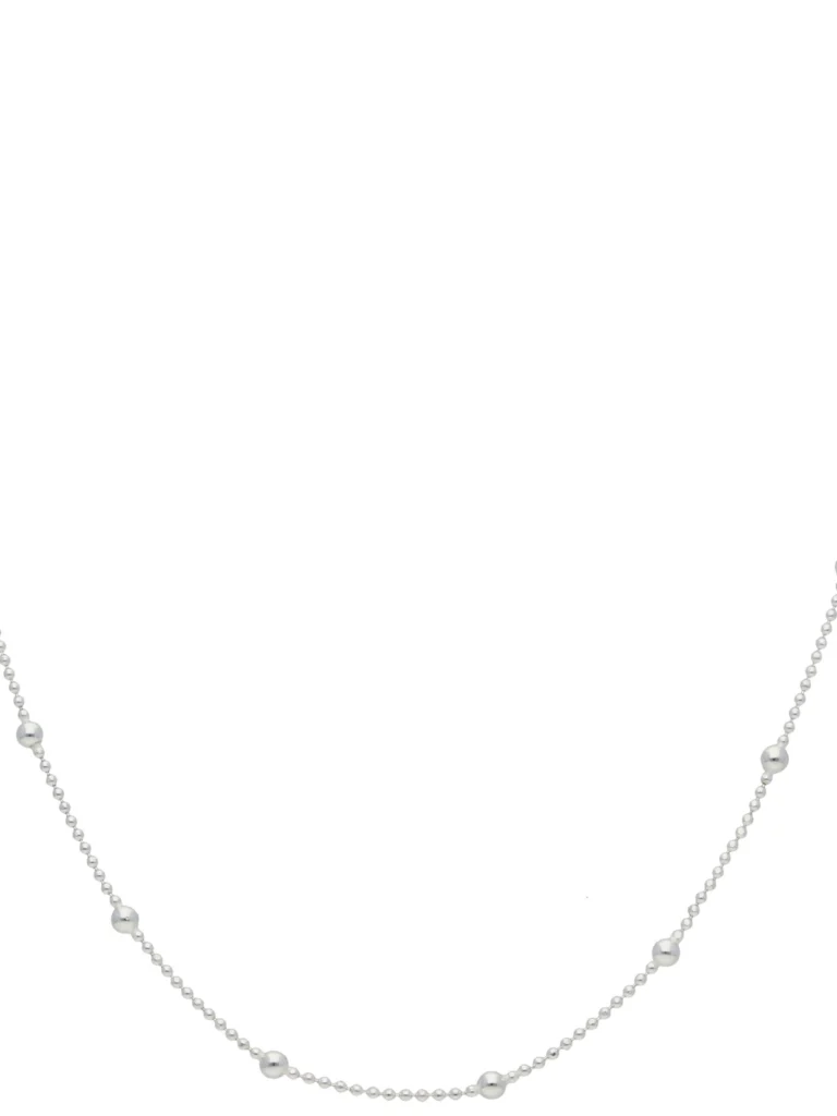 William May Sterling Silver Bobble Bead Station 16 Inch Necklace
