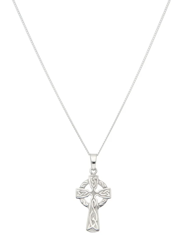 William May Sterling Silver Celtic Cross Pendant & 18" Chain Necklace