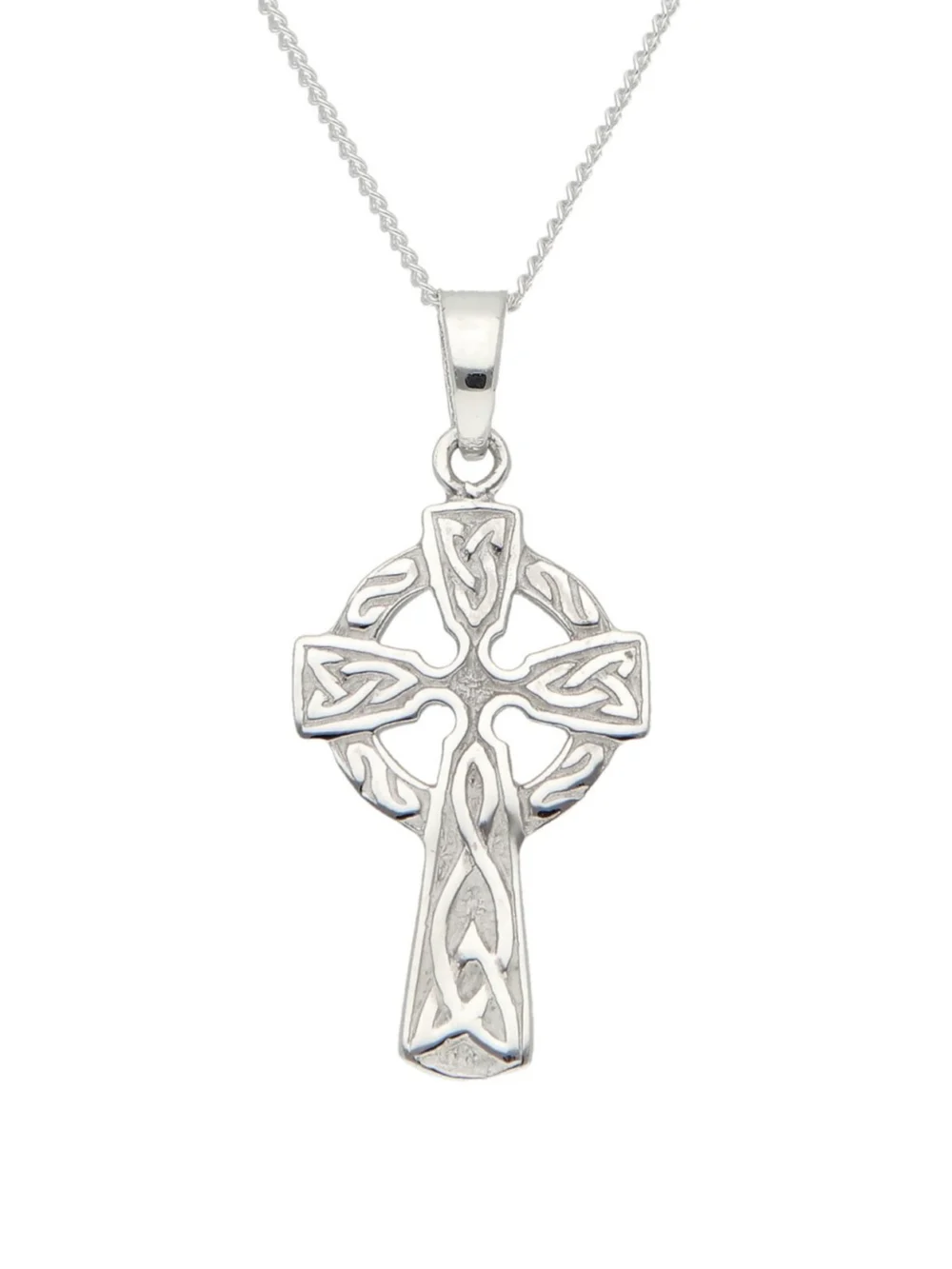 William May Sterling Silver Celtic Cross Pendant & 18" Chain Necklace, view 2