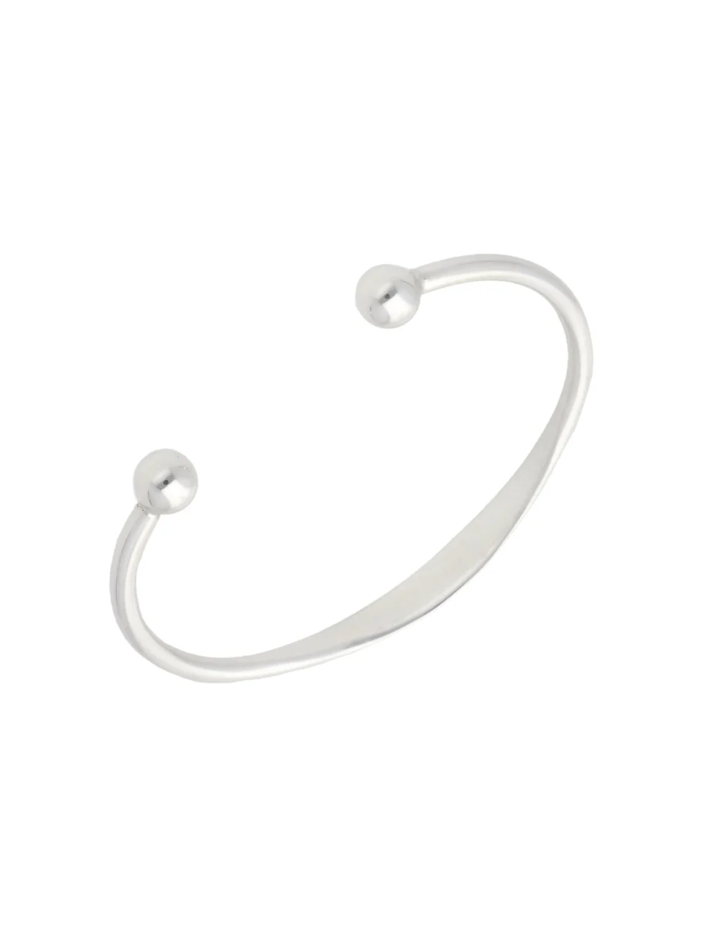 William May Sterling Silver Childs Identity Bar Torque Bangle