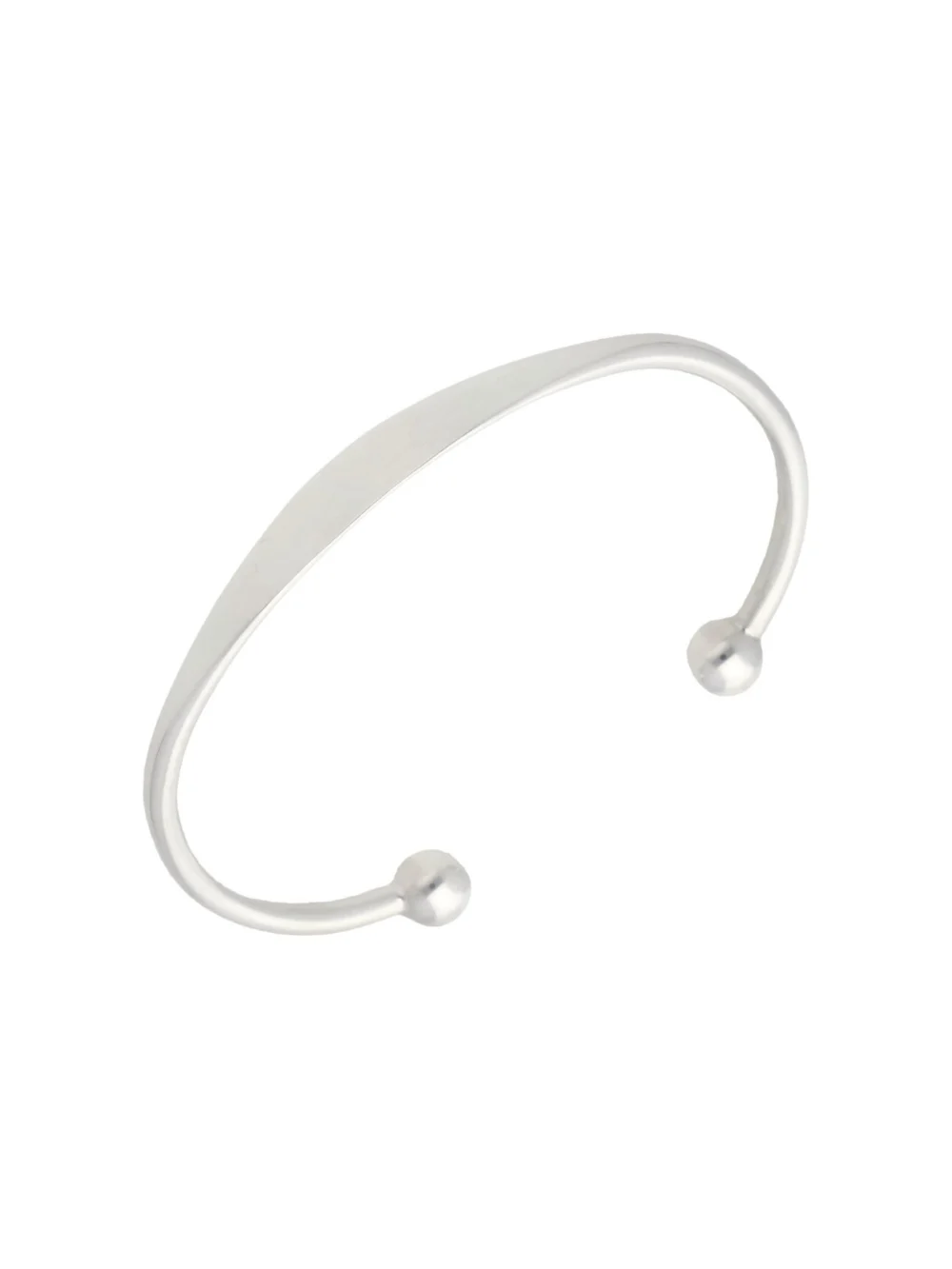 William May Sterling Silver Childs Identity Bar Torque Bangle, view 2
