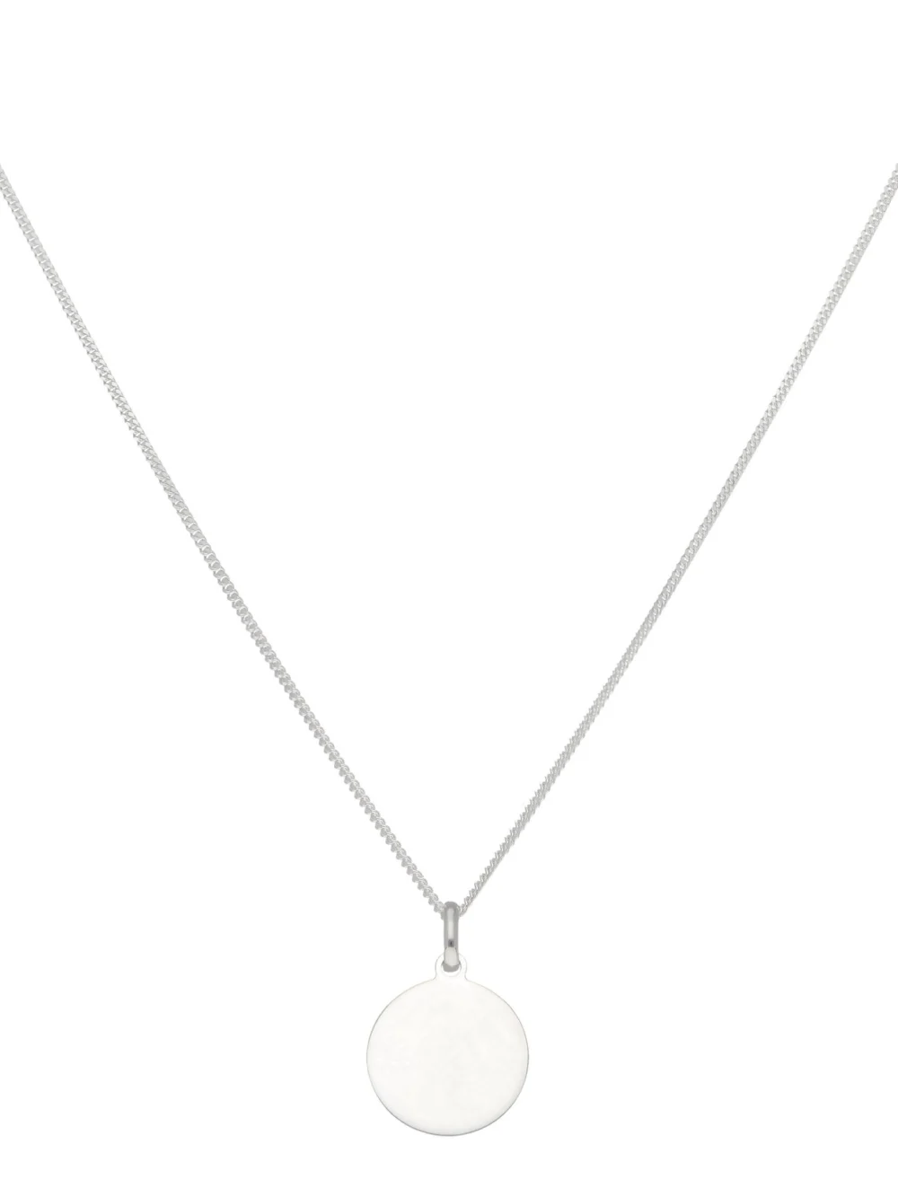 William May Sterling Silver Circle Disc Pendant & 18" Chain Necklace