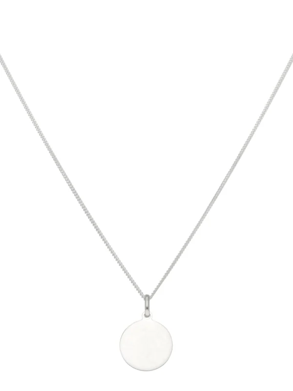 William May Sterling Silver Circle Disc Pendant & 18" Chain Necklace