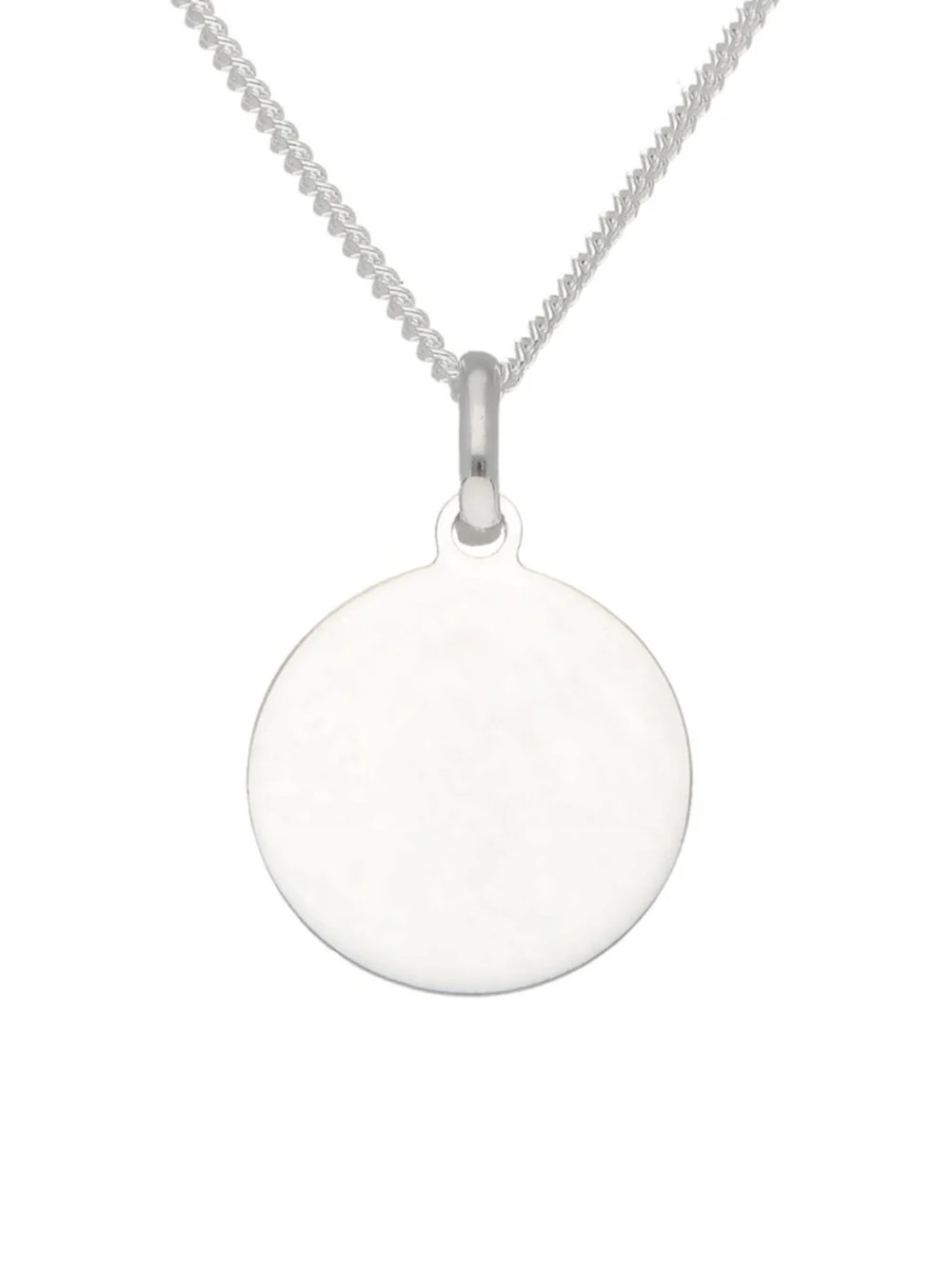 William May Sterling Silver Circle Disc Pendant & 18" Chain Necklace, view 2
