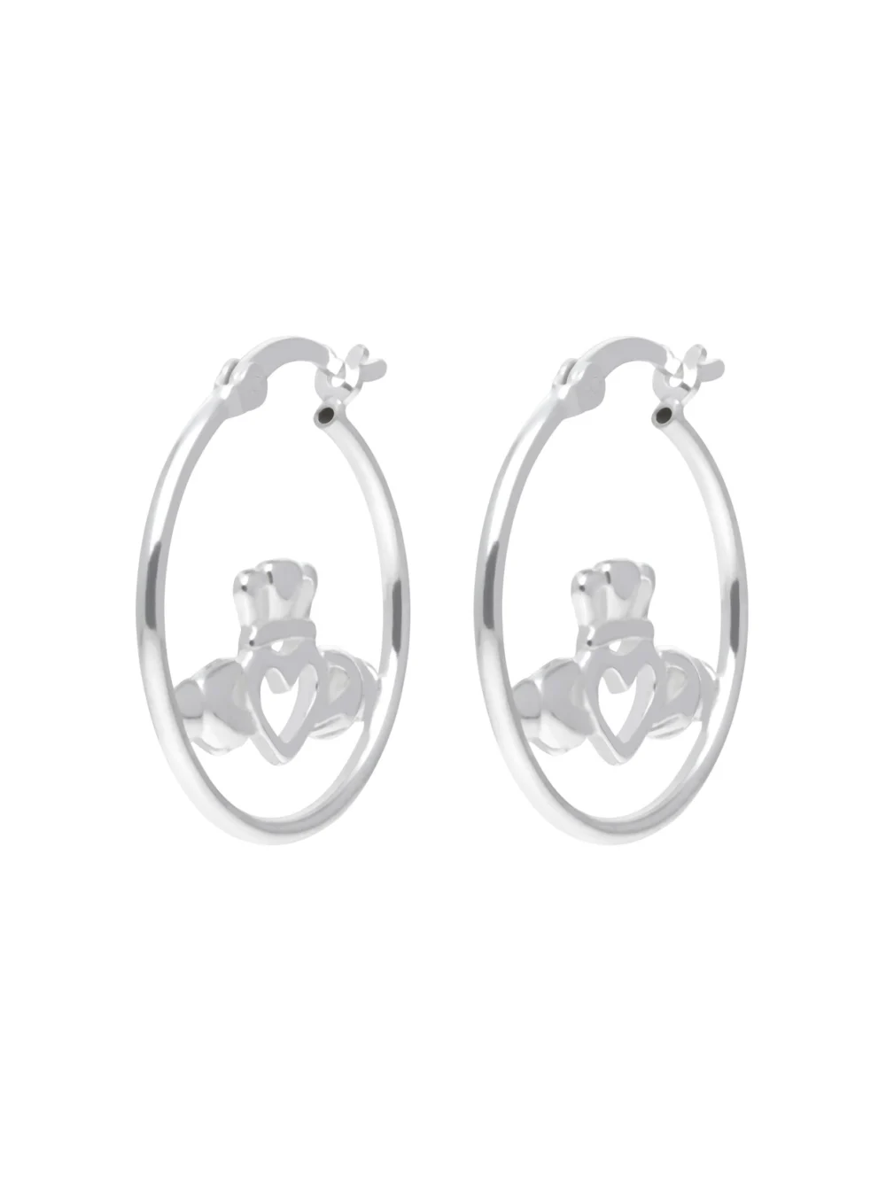 William May Sterling Silver Claddagh Hoop Earrings