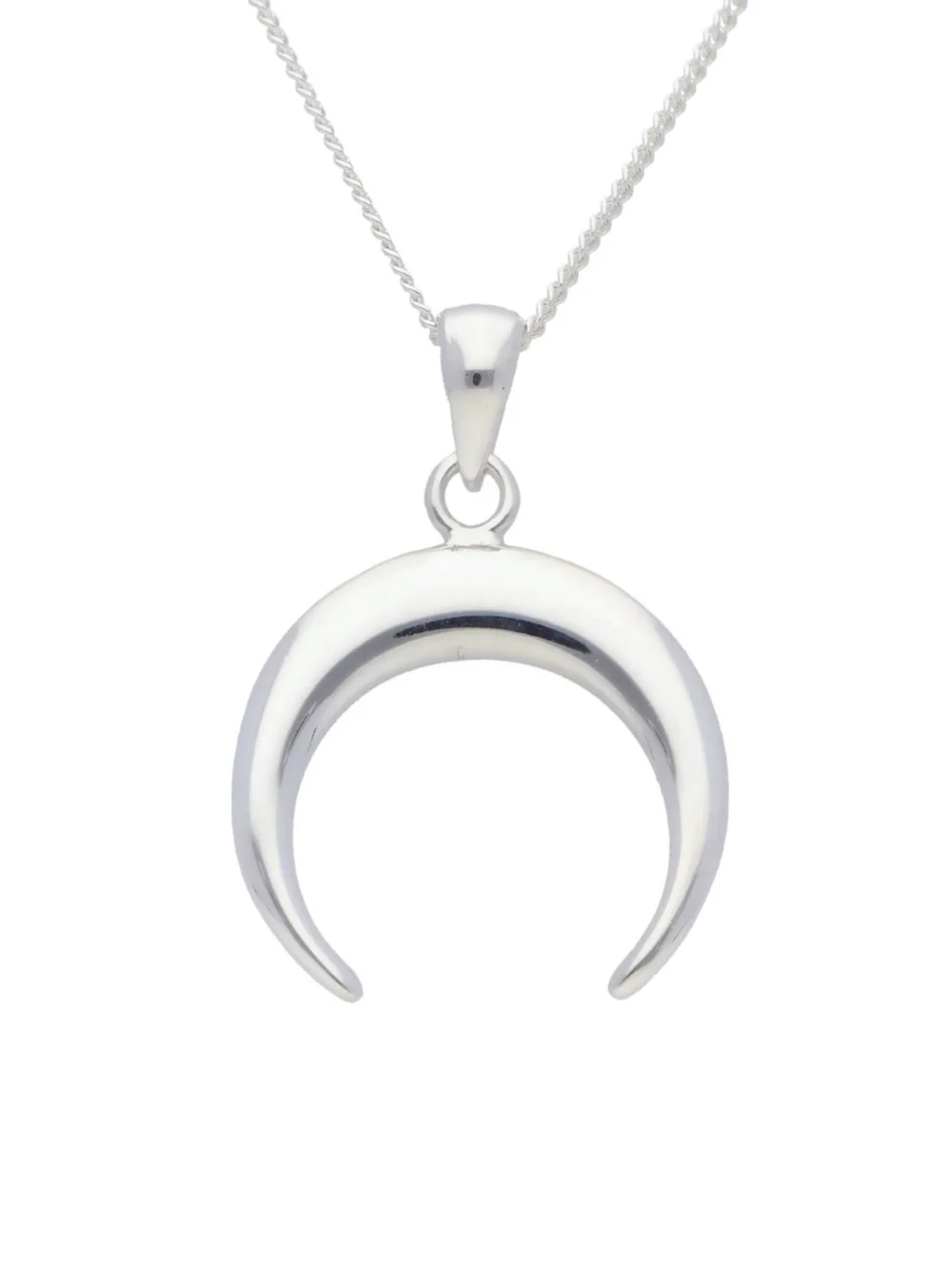William May Sterling Silver Crescent Moon Pendant & 18" Chain Necklace