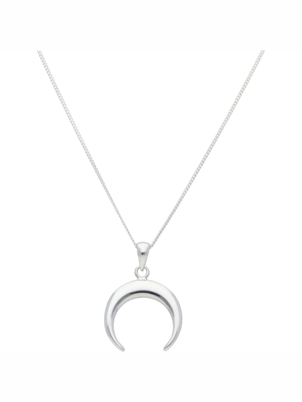 William May Sterling Silver Crescent Moon Pendant & 18" Chain Necklace, view 2