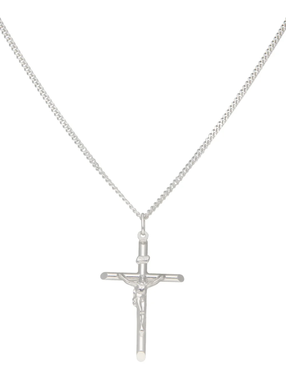 William May Sterling Silver Crucifix Pendant & 22" Curb Chain Necklace