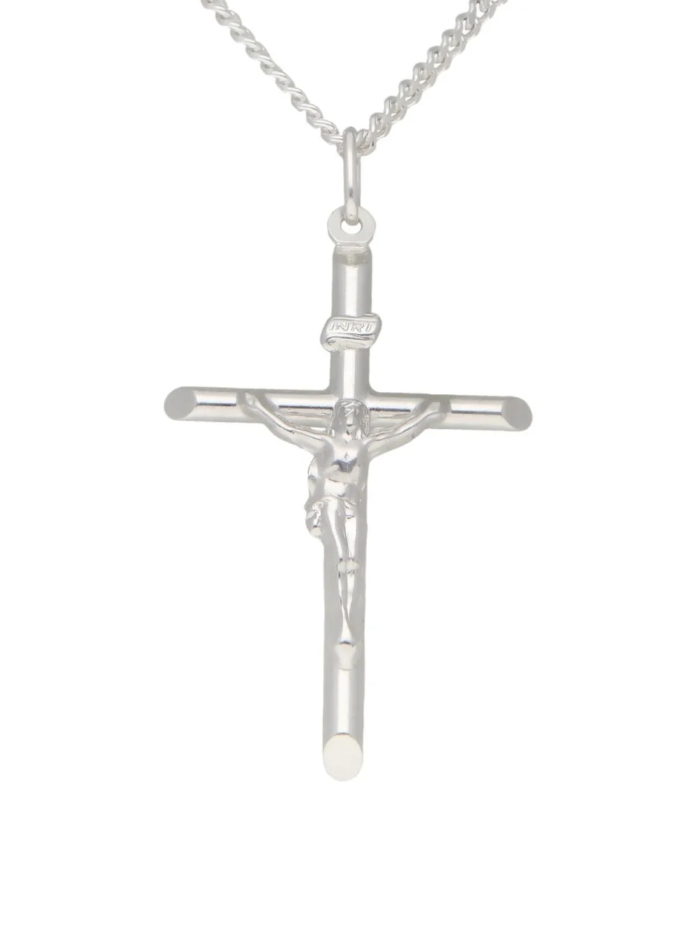 William May Sterling Silver Crucifix Pendant & 22" Curb Chain Necklace, view 2