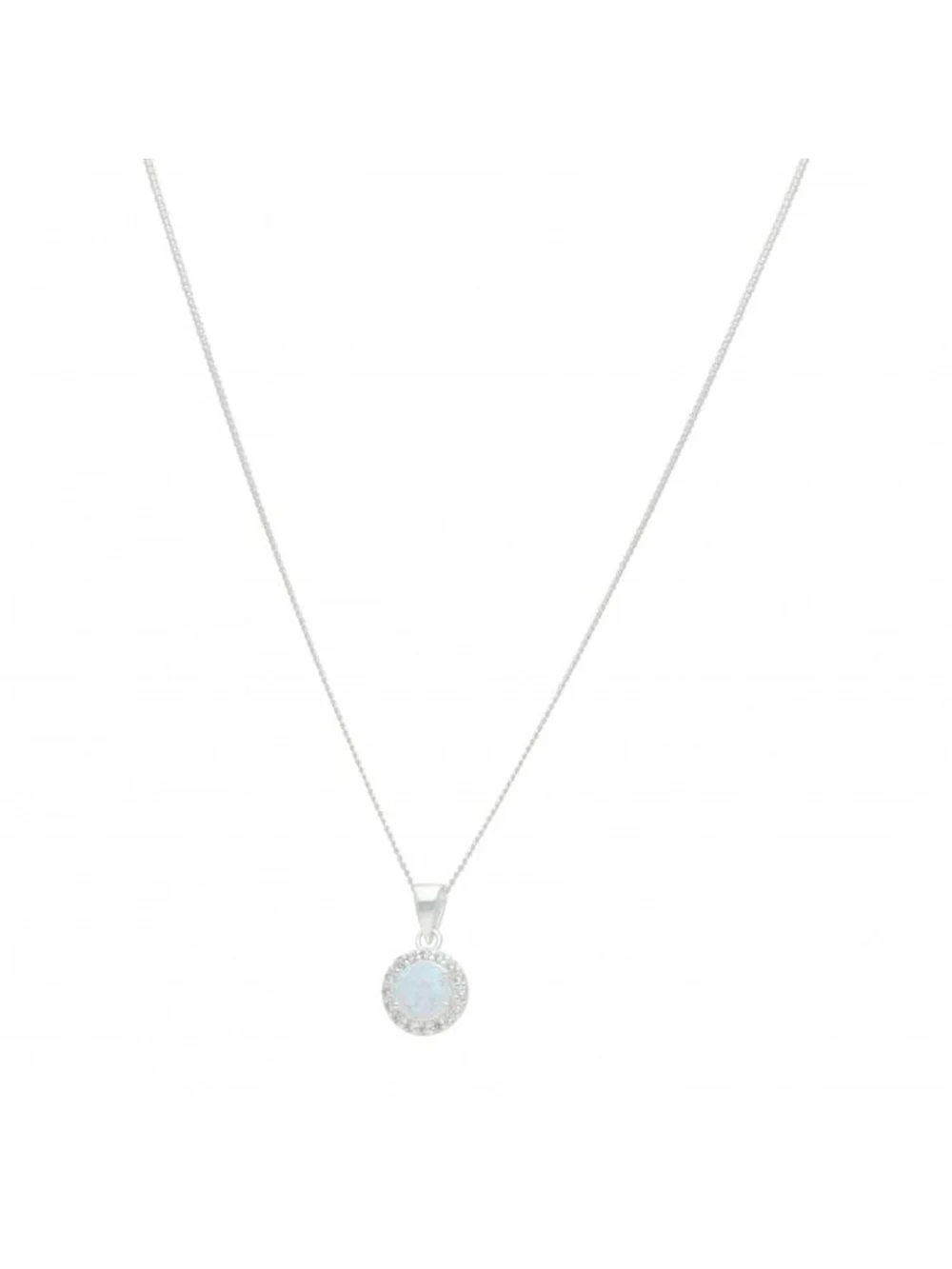 William May Sterling Silver Cubic Zirconia & Cultured Opal Necklace, view 2