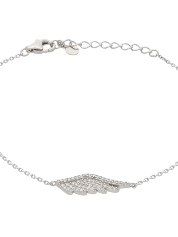 William May Sterling Silver Cubic Zirconia Angel Wing Bracelet