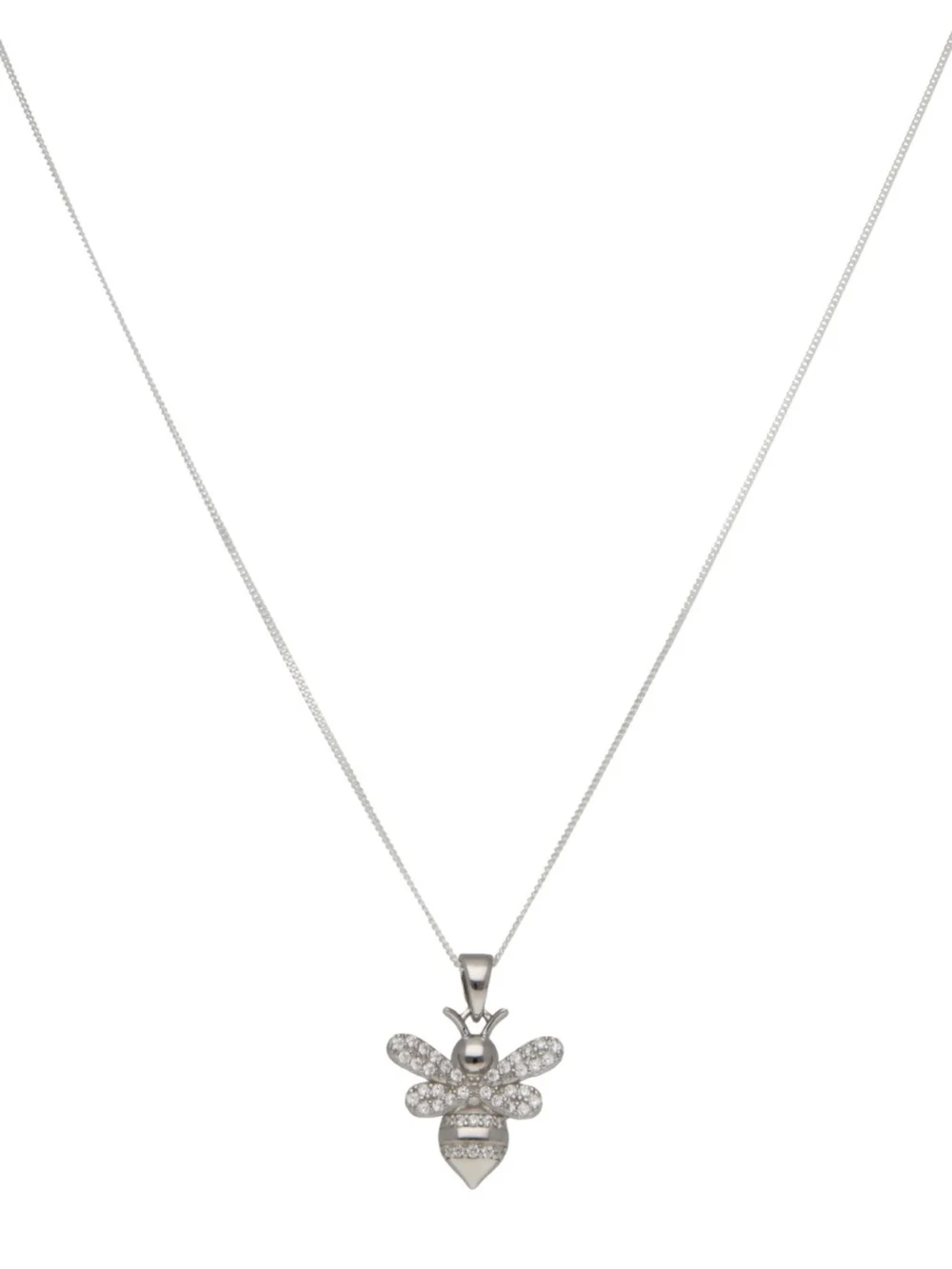 William May Sterling Silver Cubic Zirconia Bee Pendant & Chain Necklace