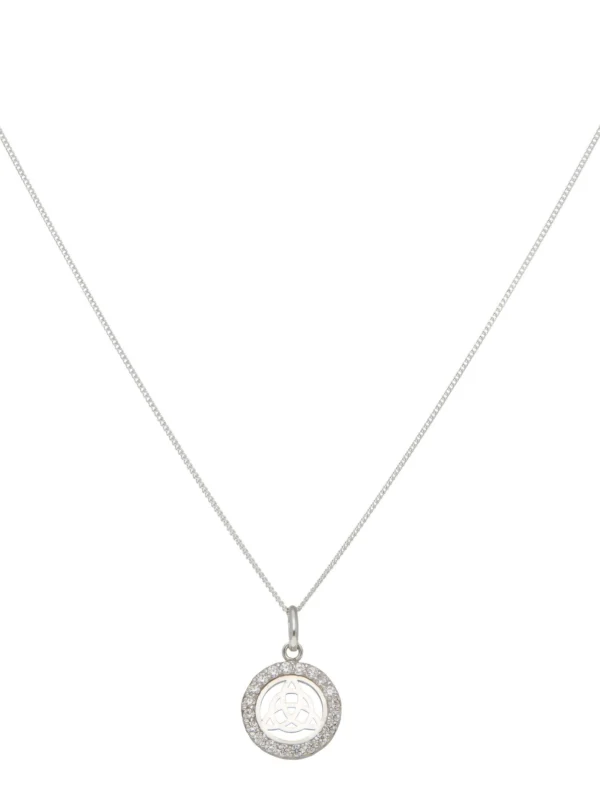 William May Sterling Silver Cubic Zirconia Celtic Pendant & 18" Necklace