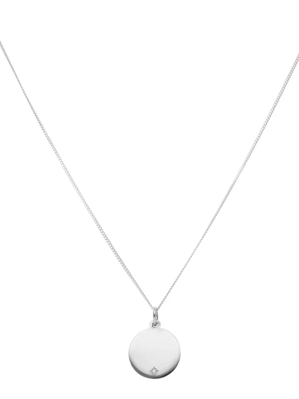 William May Sterling Silver Cubic Zirconia Circle Pendant & 18" Necklace