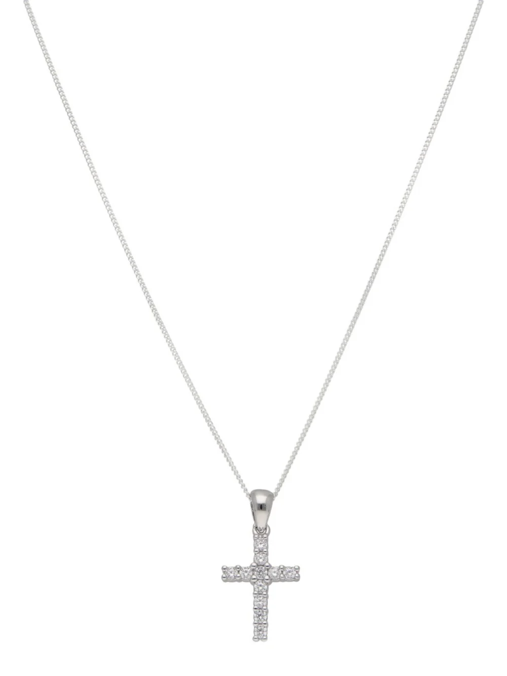 William May Sterling Silver Cubic Zirconia Cross & 18" Necklace