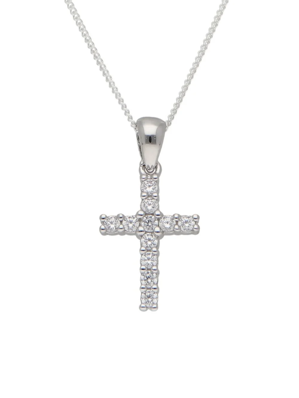 William May Sterling Silver Cubic Zirconia Cross & 18" Necklace, view 2