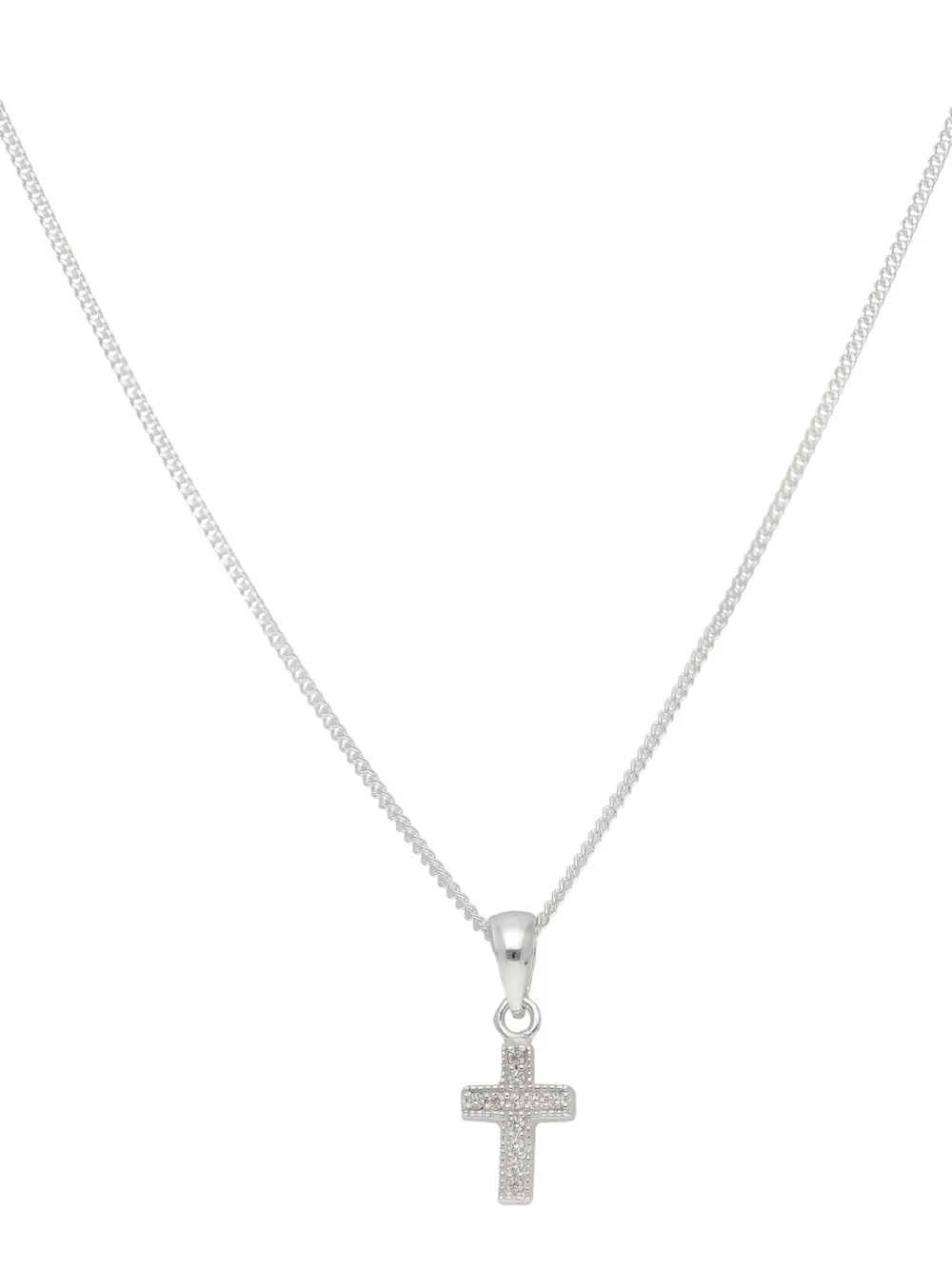 William May Sterling Silver Cubic Zirconia Cross Pendant & 18" Necklace