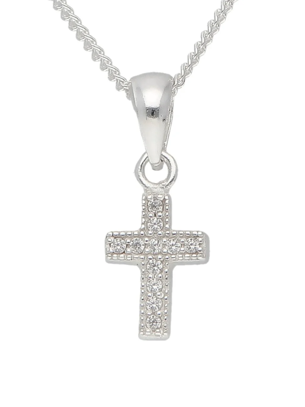 William May Sterling Silver Cubic Zirconia Cross Pendant & 18" Necklace, view 2