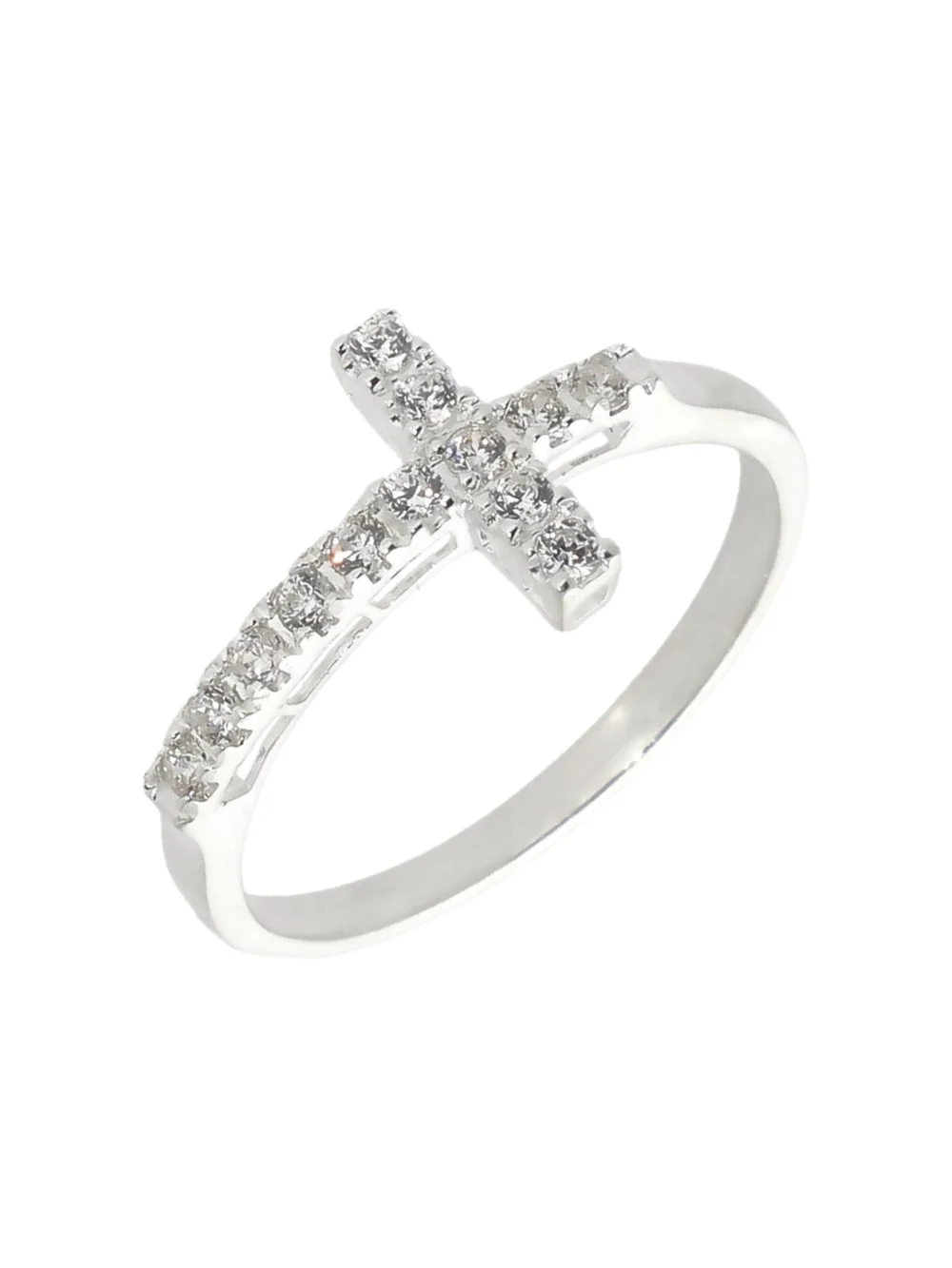 William May Sterling Silver Cubic Zirconia Cross Ring