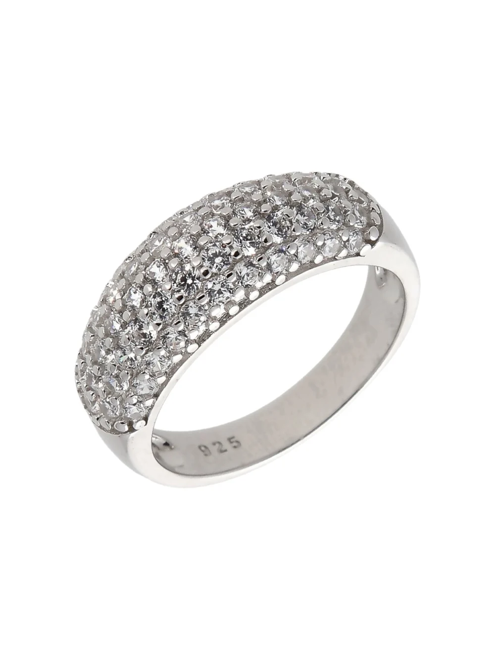 William May Sterling Silver Cubic Zirconia Domed Band Ring