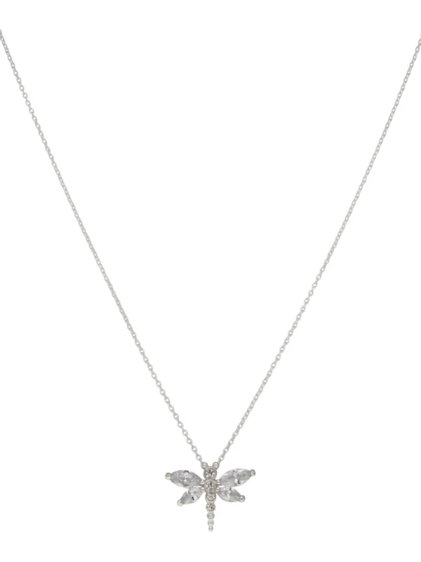 William May Sterling Silver Cubic Zirconia Dragonfly Pendant & Necklace