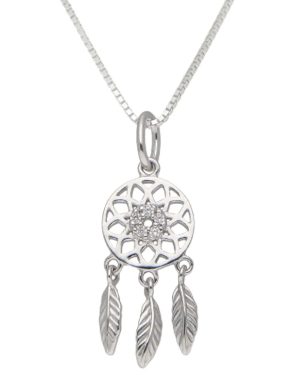 William May Sterling Silver Cubic Zirconia Dreamcatcher & 18" Necklace