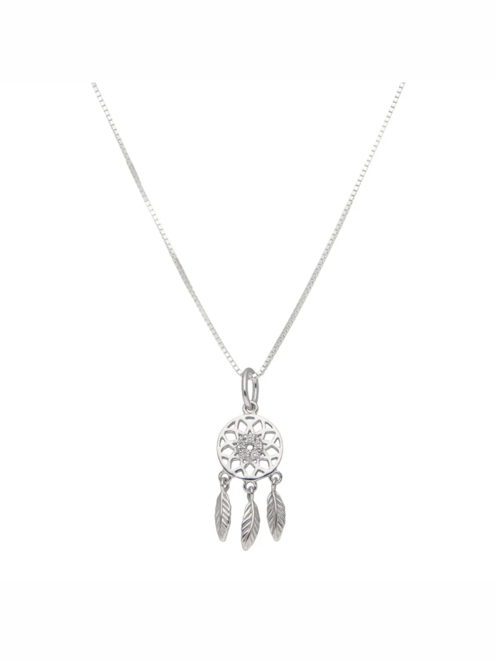 William May Sterling Silver Cubic Zirconia Dreamcatcher & 18" Necklace, view 2