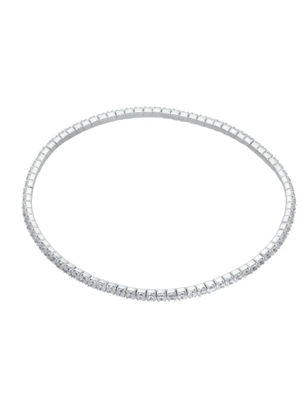 William May Sterling Silver Cubic Zirconia Flexi Stretch Line Bracelet