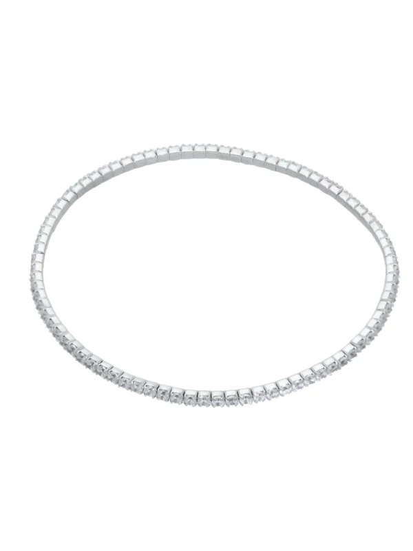 William May Sterling Silver Cubic Zirconia Flexi Stretch Line Bracelet