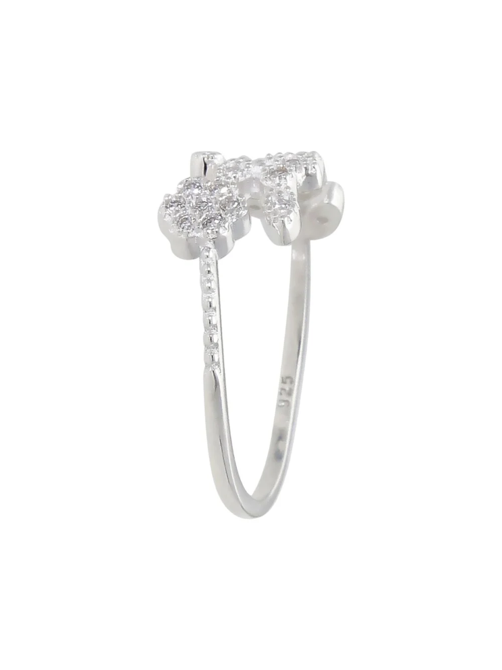 William May Sterling Silver Cubic Zirconia Floral Vines Dress Ring, view 2