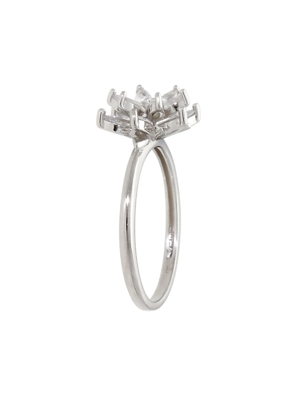 William May Sterling Silver Cubic Zirconia Flower Cluster Ring, view 2