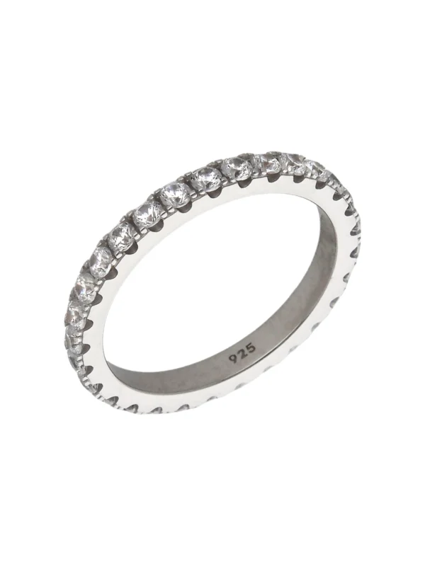 William May Sterling Silver Cubic Zirconia Full Eternity Band Ring