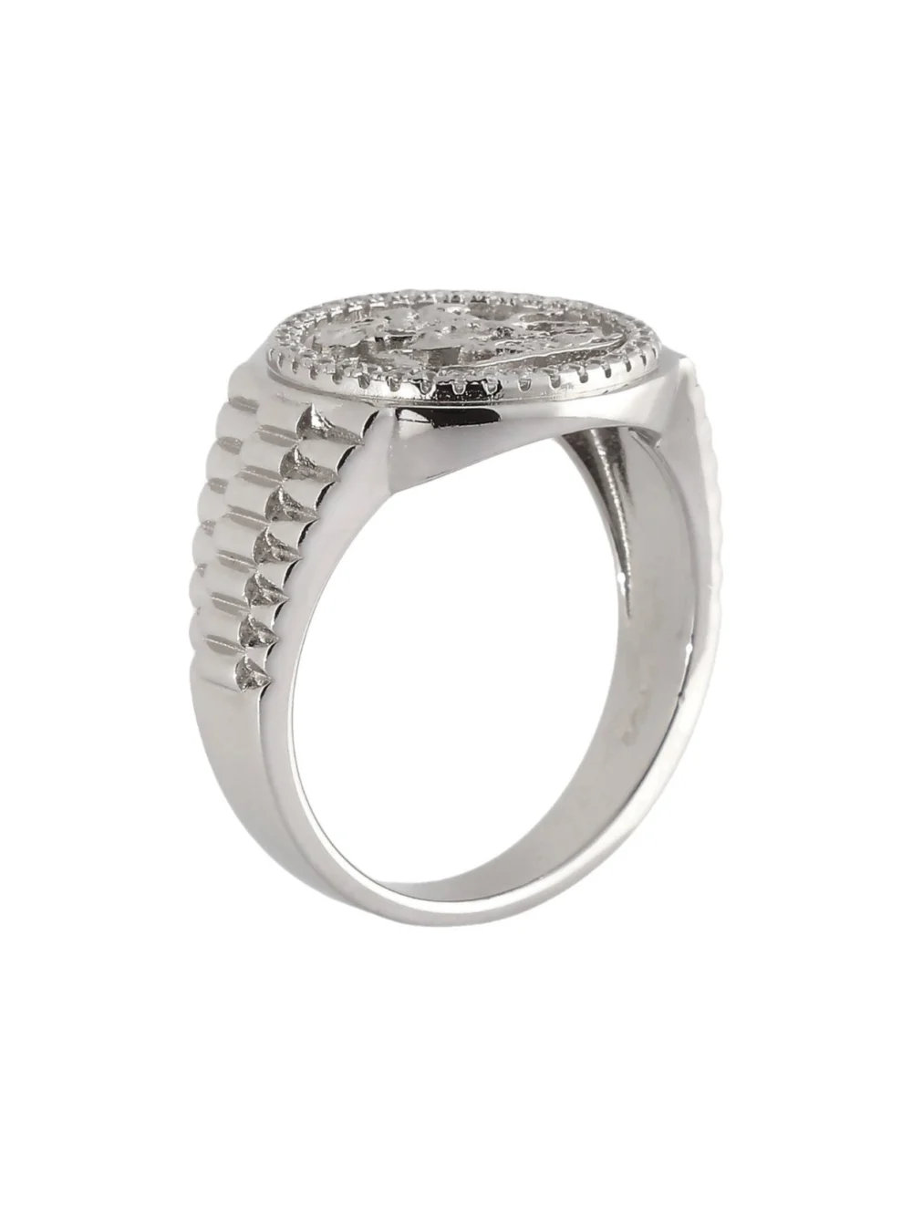 William May Sterling Silver Cubic Zirconia George & Dragon Ring, view 2
