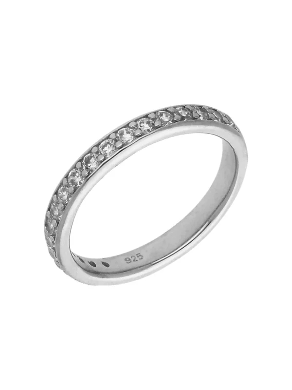 William May Sterling Silver Cubic Zirconia Half Eternity Ring