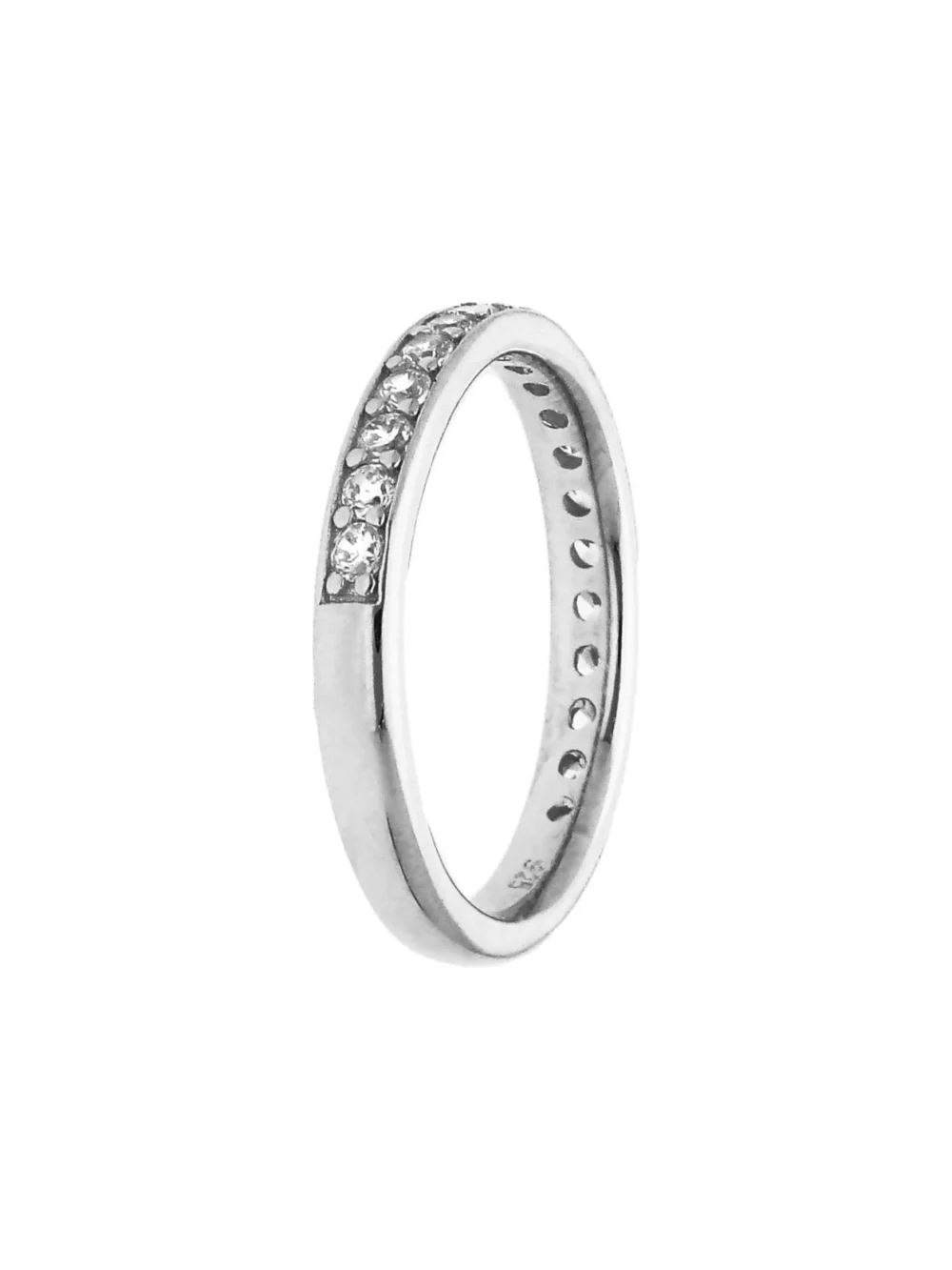 William May Sterling Silver Cubic Zirconia Half Eternity Ring, view 2