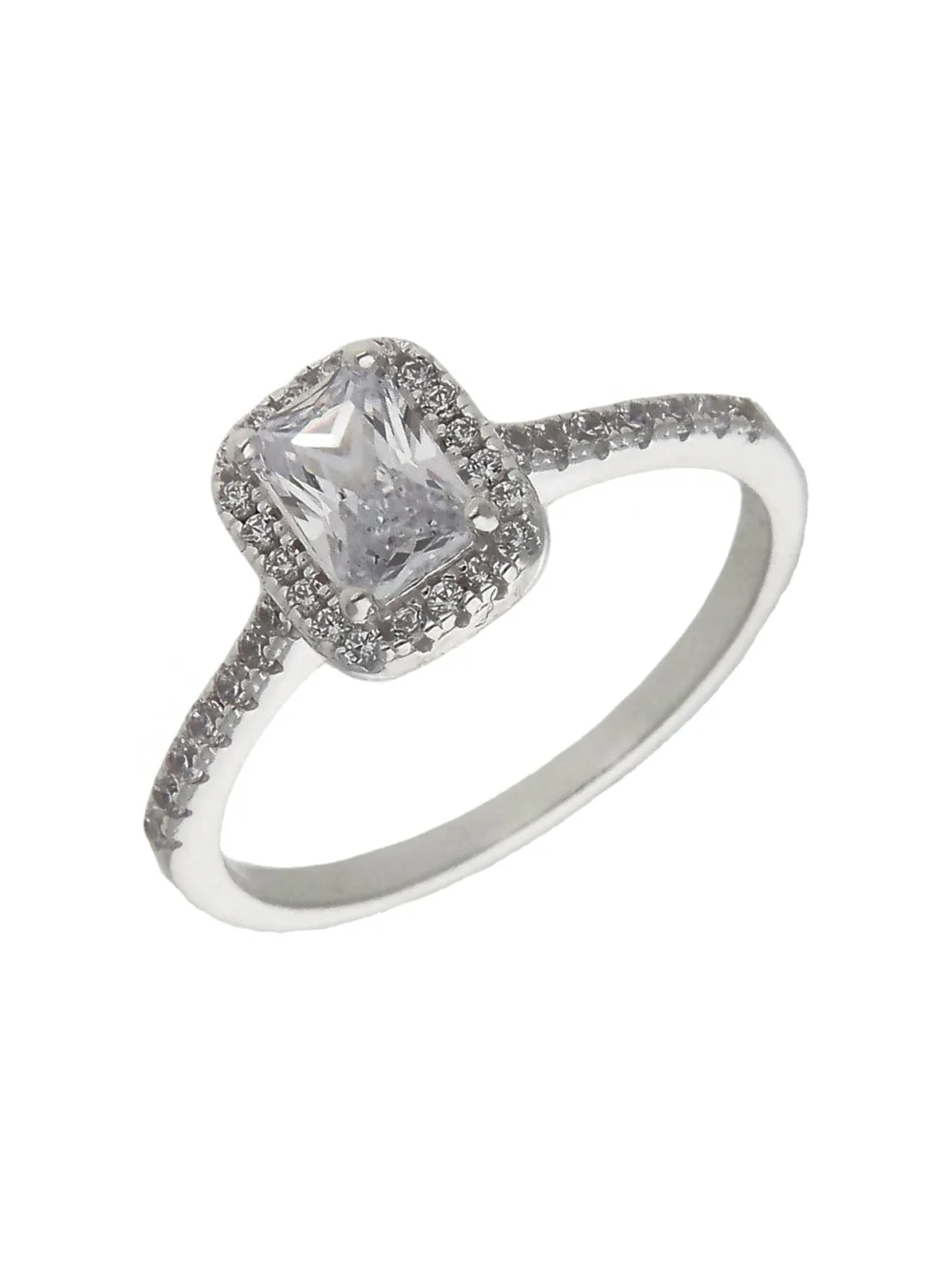 William May Sterling Silver Cubic Zirconia Halo Cluster Ring