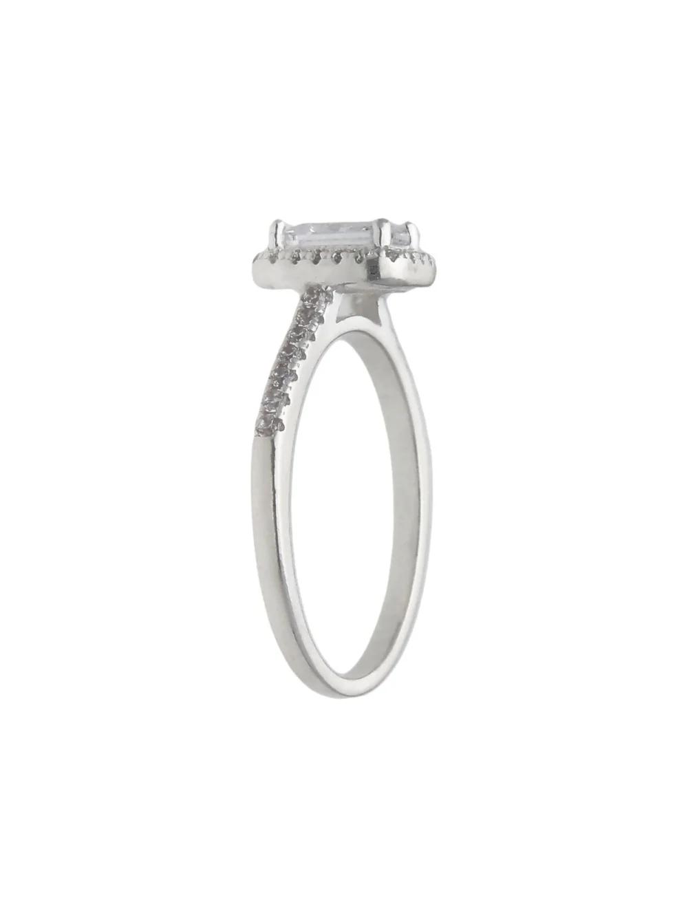 William May Sterling Silver Cubic Zirconia Halo Cluster Ring, view 2