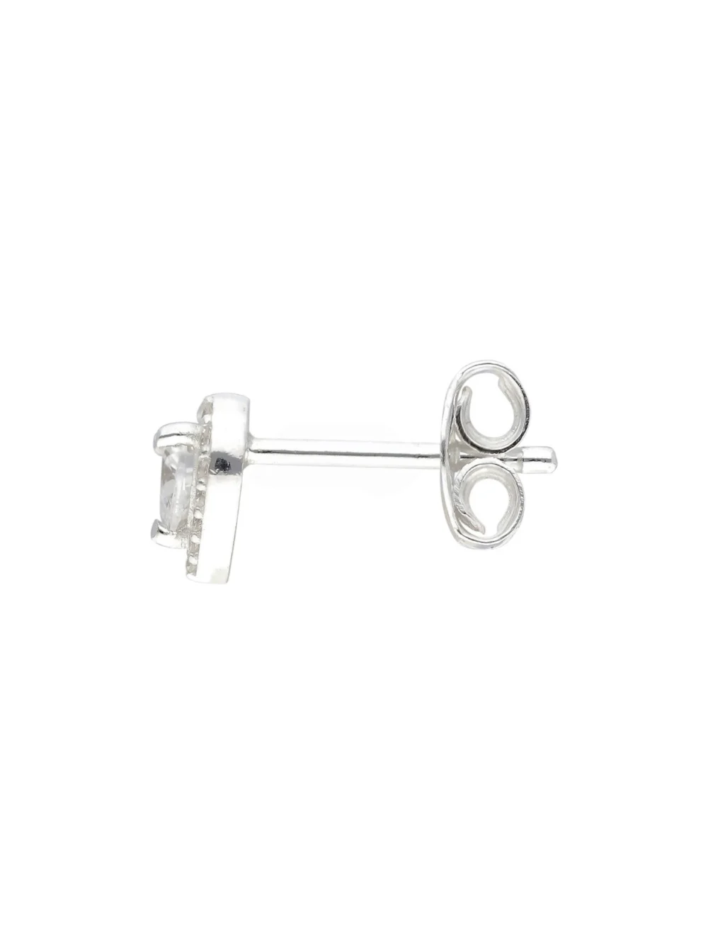 William May Sterling Silver Cubic Zirconia Heart Halo Stud Earrings, view 2