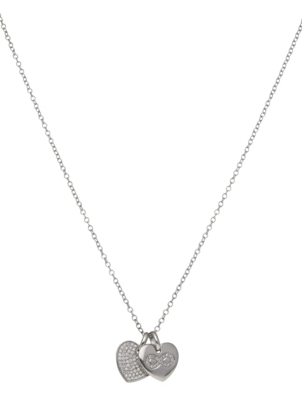 William May Sterling Silver Cubic Zirconia Heart Infinity Necklace